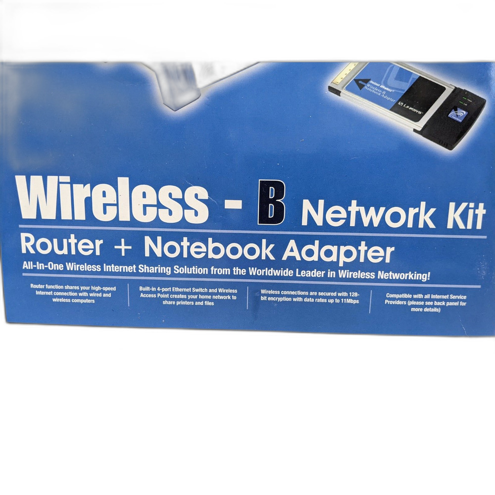 Linksys Wireless-B Network Kit Router + Notebook Adapter W11S4PC11 Open Box - Picture 3 of 4